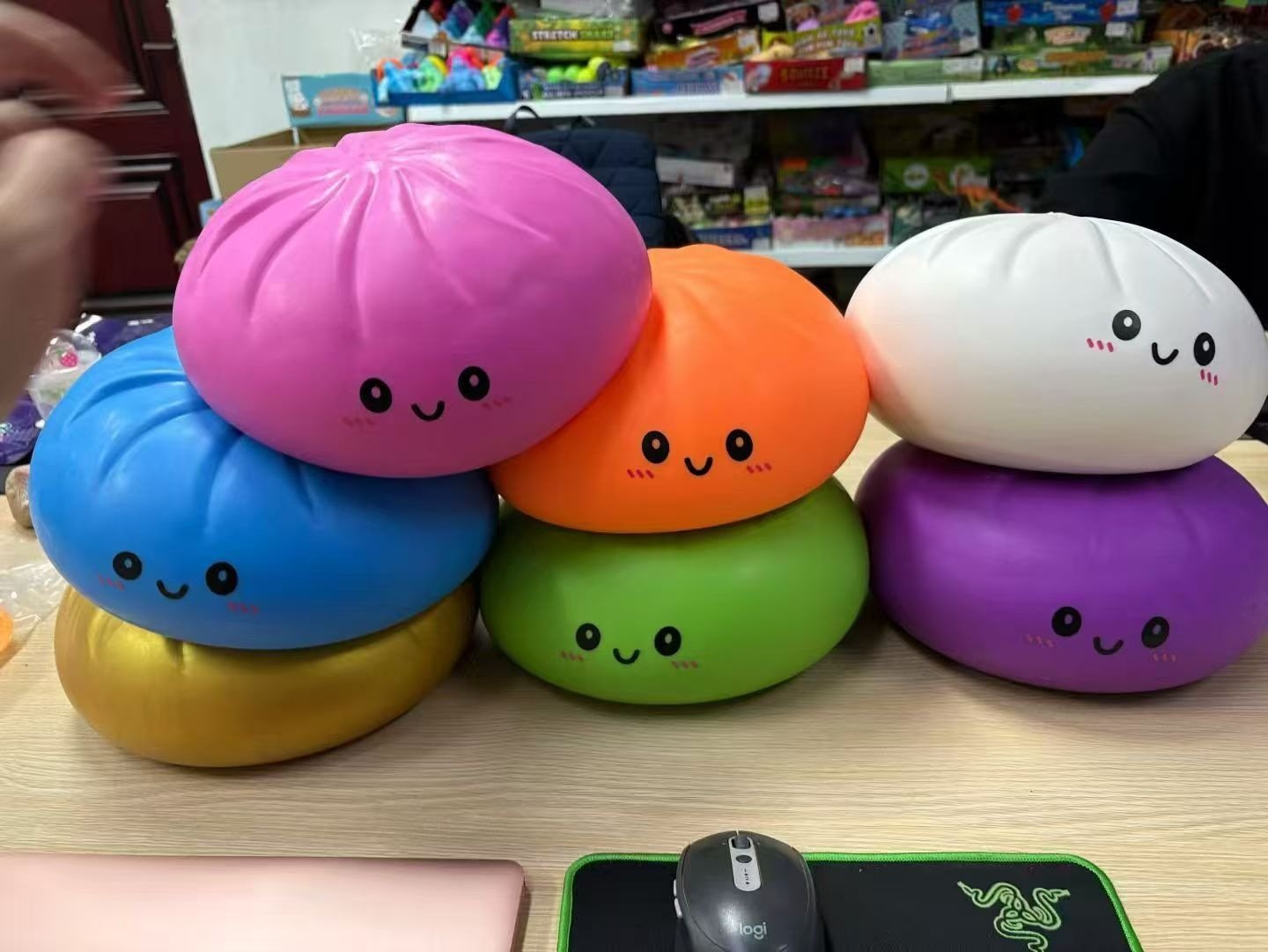 25cm超大号面粉包子卡通笑脸捏捏乐解压玩具仿真食玩发泄神器