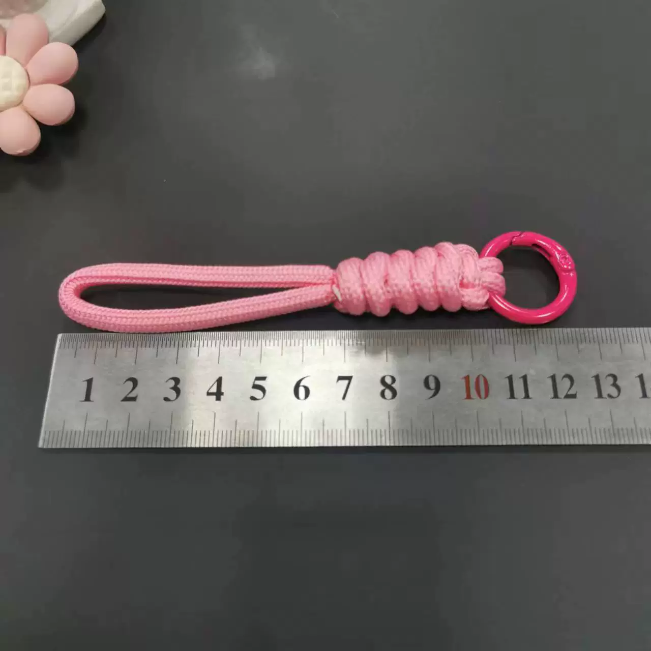 彩色钥匙扣挂绳防丢钥匙圈手机配件涤纶短绳挂件批发手机壳钥匙链 - 图片 2