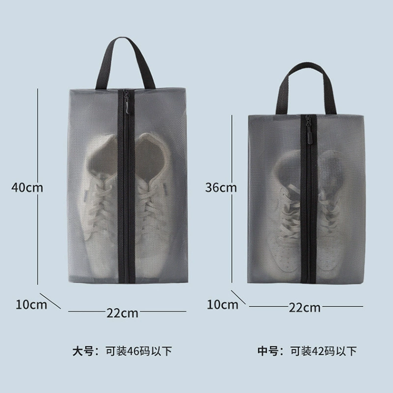 户外手提鞋袋多功能沙滩袋可视透气网格收纳袋居家鞋包印广告LOGO - 图片 3