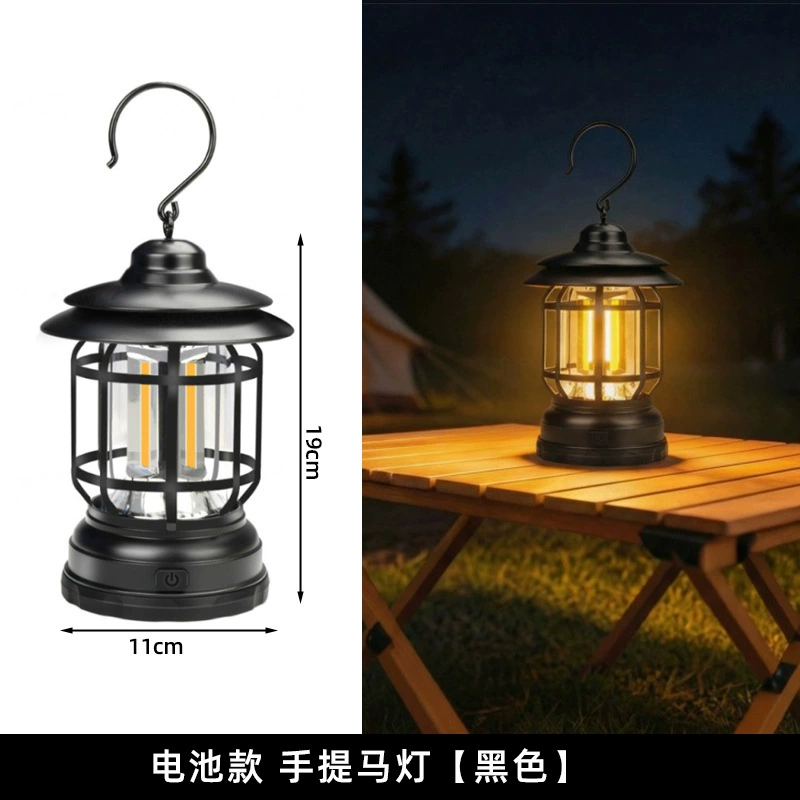 露营灯营地灯多功能马灯led帐篷灯野营灯应急照明灯批发复古马灯 - 图片 3