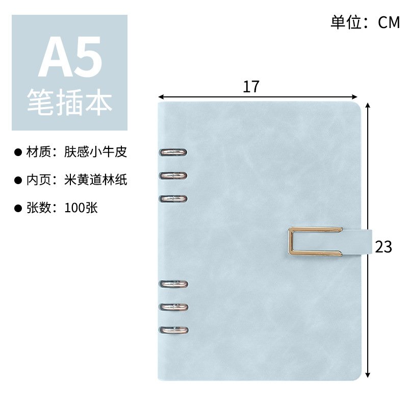 活页笔记本a5厚本子活页本b5商务记事本仿皮面pu软皮本定制笔记本 - 图片 4