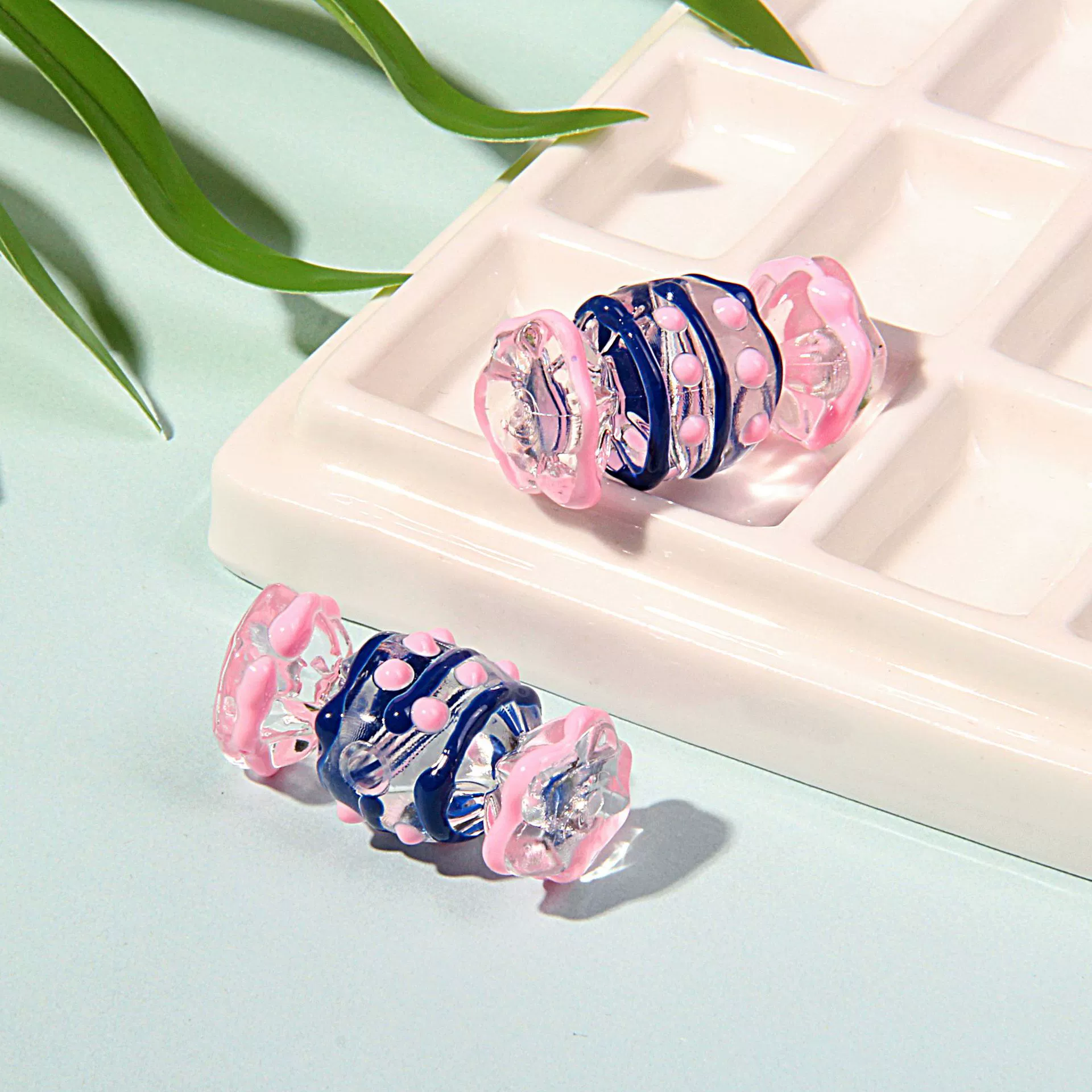 串珠糖果手绘珠手串配件手机链串珠混款diy饰品材料oil beads - 图片 4