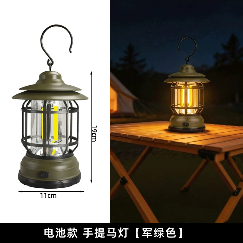 露营灯营地灯多功能马灯led帐篷灯野营灯应急照明灯批发复古马灯 - 图片 4